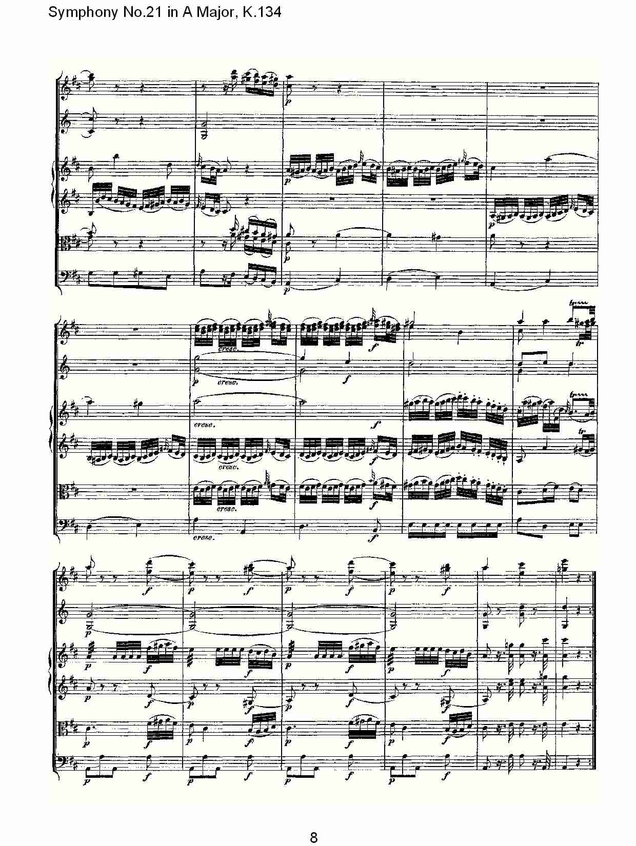 A大调第二十一交响曲K.134（一）总谱（图9）
