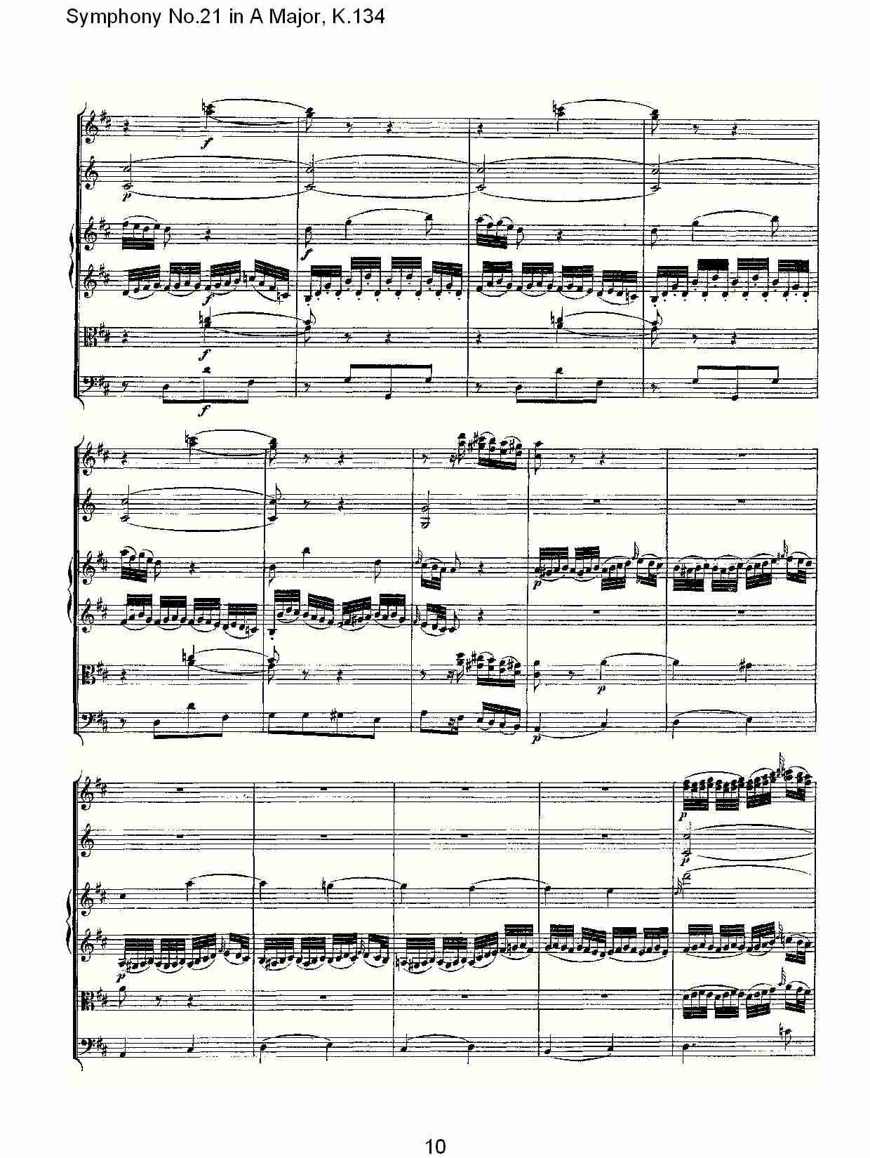 A大调第二十一交响曲K.134（一）总谱（图11）