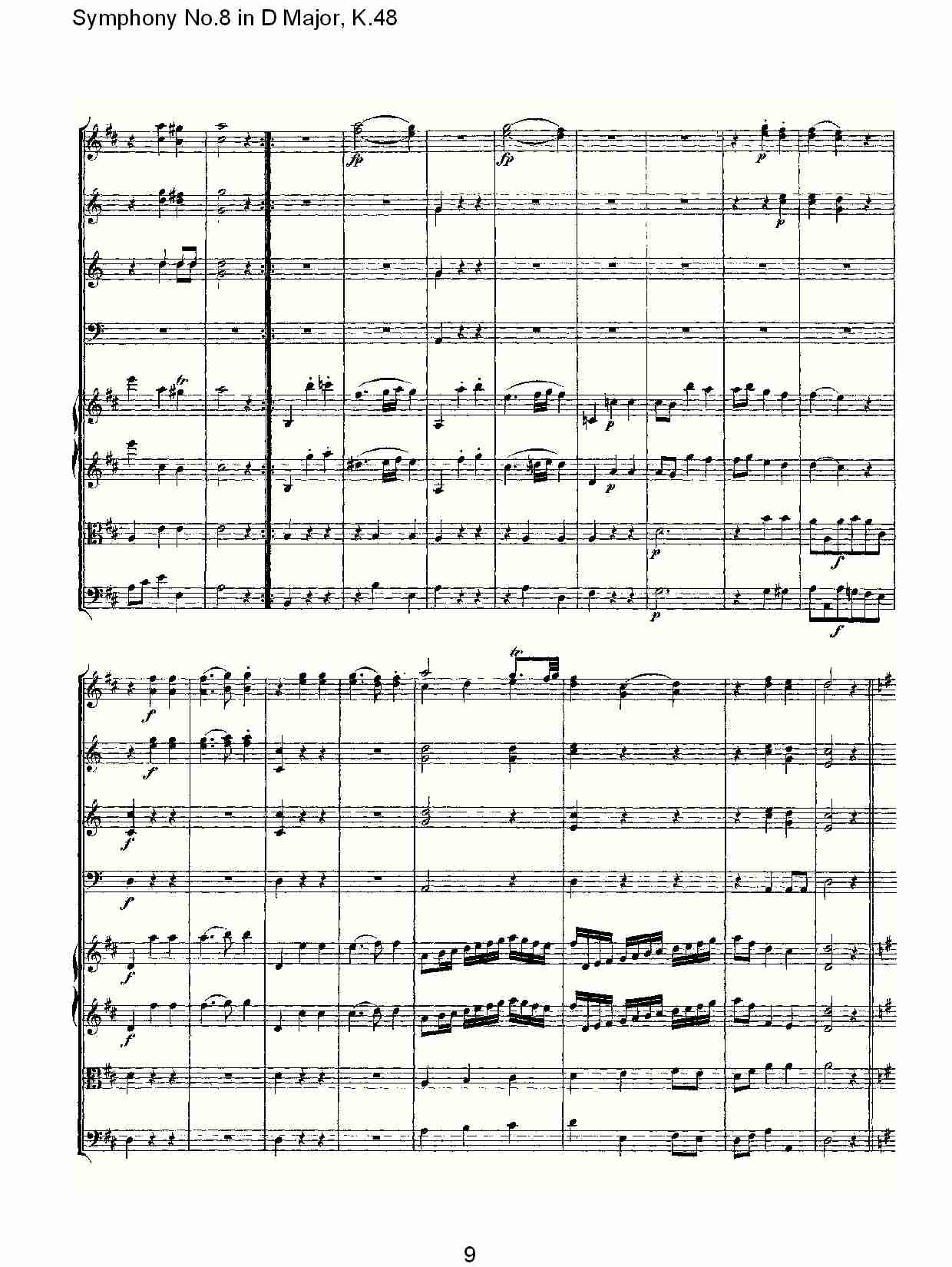 D大调第八交响曲K.48(一)总谱（图9）