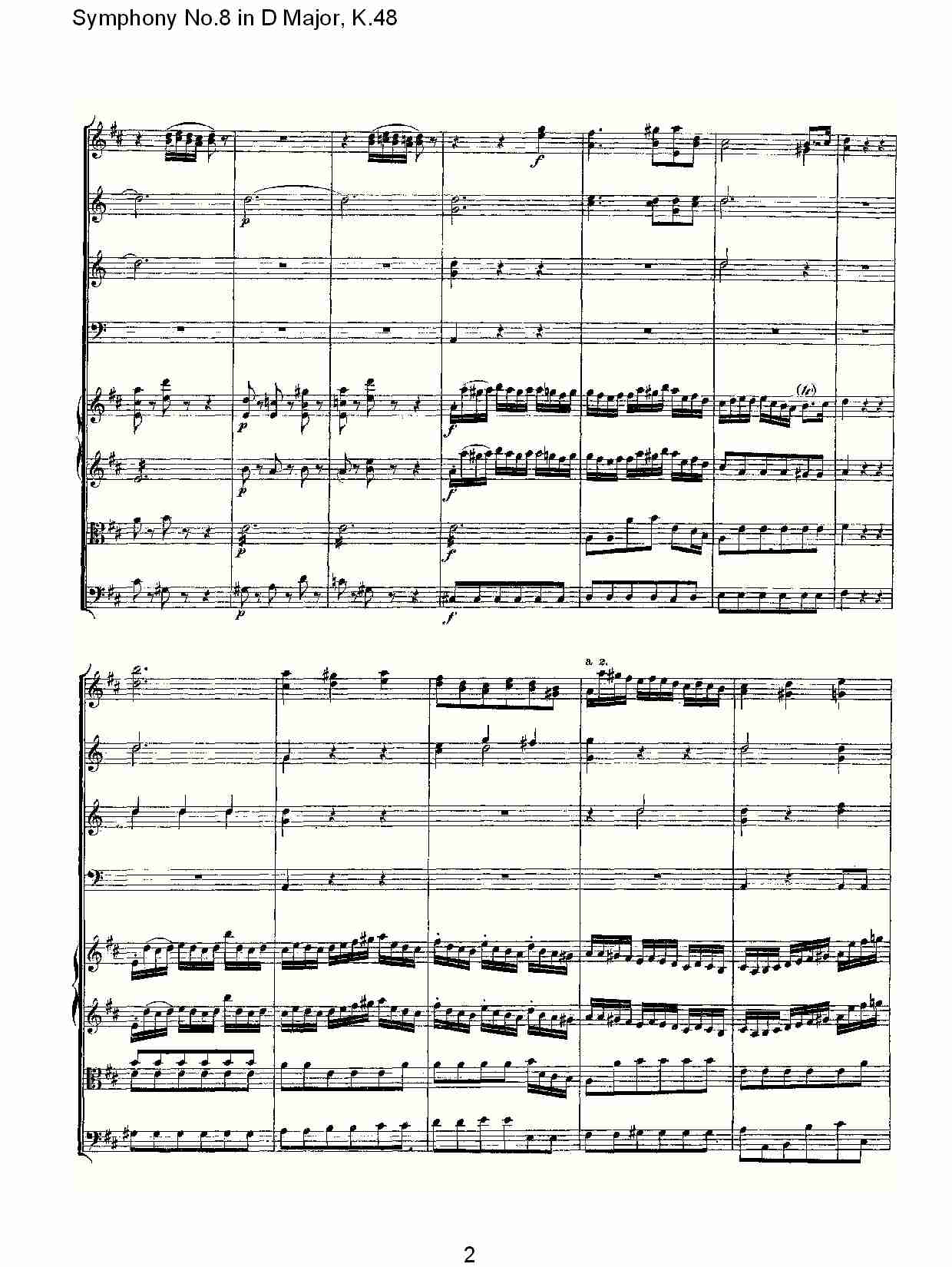 D大调第八交响曲K.48(一)总谱（图2）
