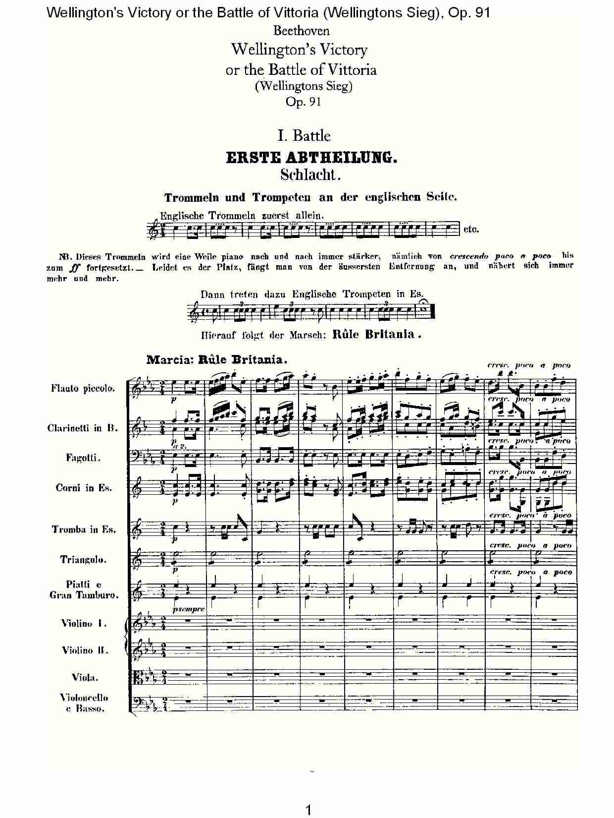 (Wellingtons Sieg), Op.91(第一乐章)(一)总谱（图1）