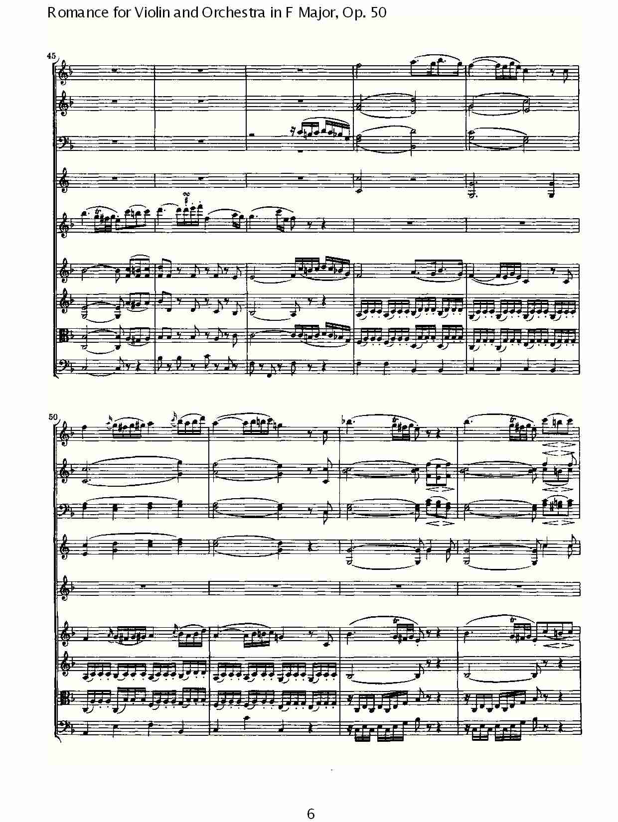 小提琴与管弦乐奏F大调浪漫曲 第一乐章(一)总谱（图8）