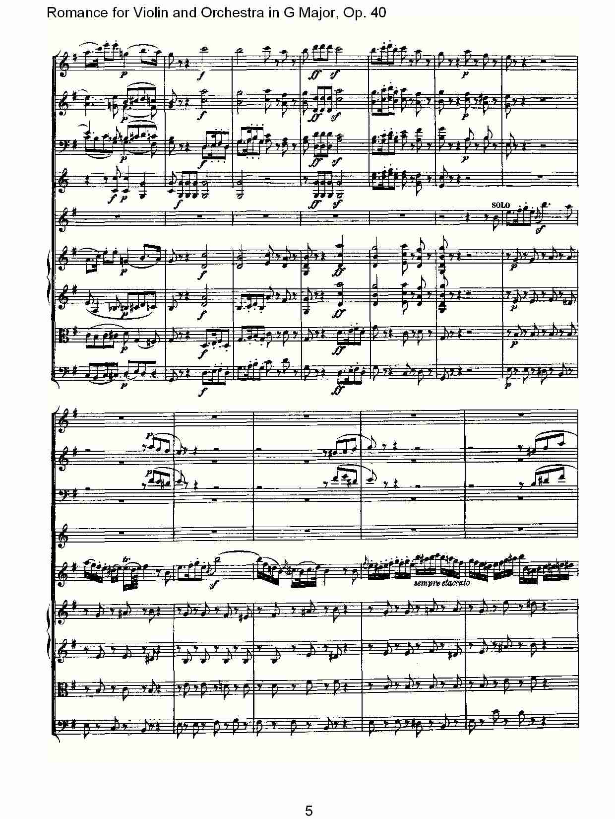G小调小提琴与管弦乐罗曼曲Op.40总谱（图5）