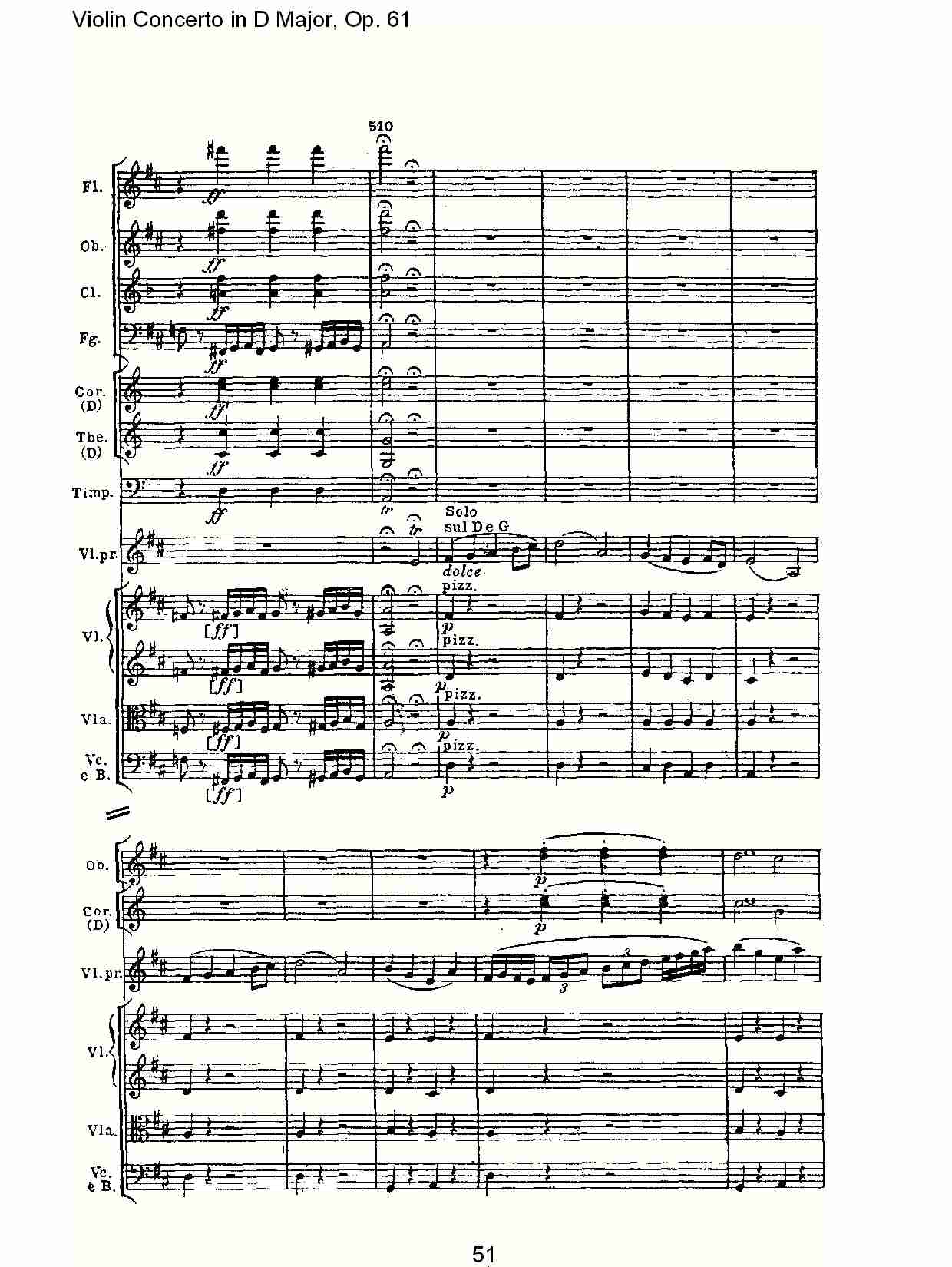D大调小提琴协奏曲 Op.61第一乐章（六）总谱（图1）