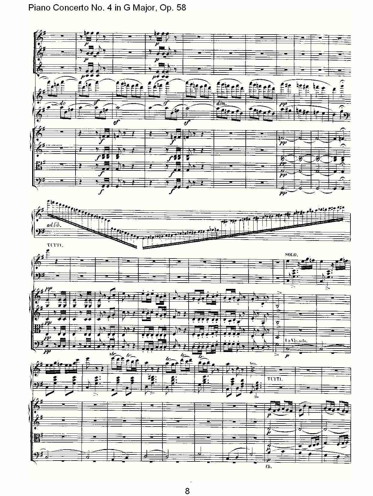 Ｇ大调钢琴第四协奏曲 Op.58第三乐章（一）总谱（图8）