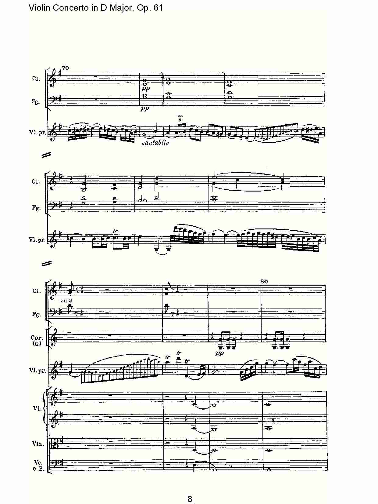 D大调小提琴协奏曲 Op.61第二乐章总谱（图8）