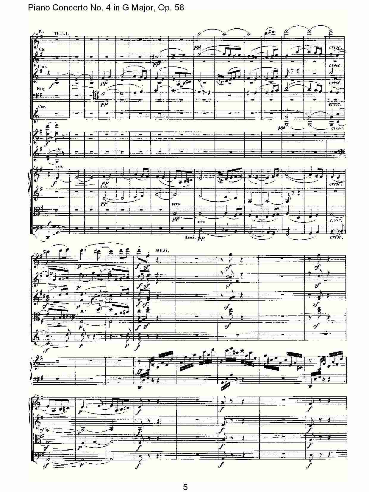 Ｇ大调钢琴第四协奏曲 Op.58第三乐章（一）总谱（图5）