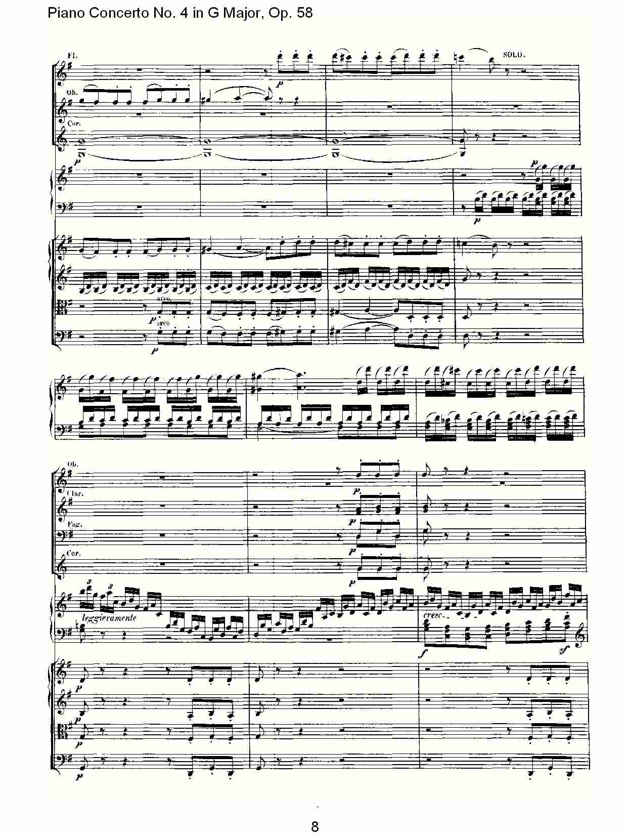 G大调钢琴第四协奏曲 Op.58第一乐章（一）总谱（图8）