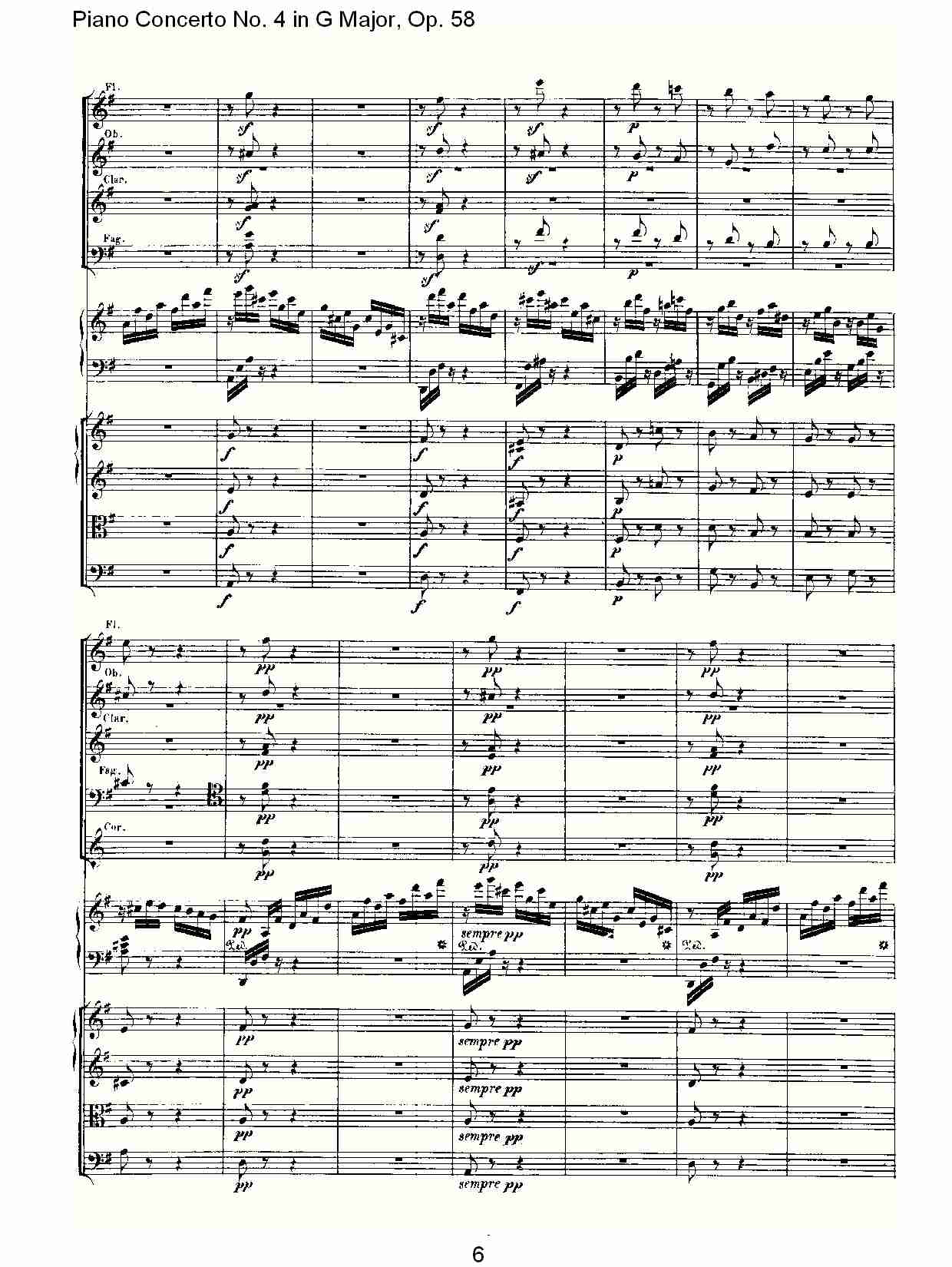 Ｇ大调钢琴第四协奏曲 Op.58第三乐章（一）总谱（图6）