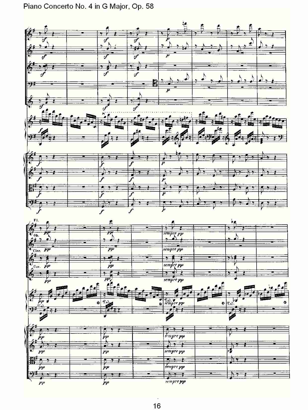Ｇ大调钢琴第四协奏曲 Op.58第三乐章（二）总谱（图6）