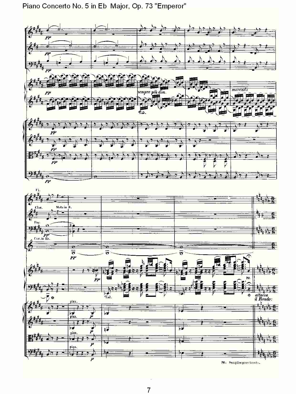 Eb大调钢琴第五协奏曲 Op.73“皇帝”第二乐章总谱（图7）