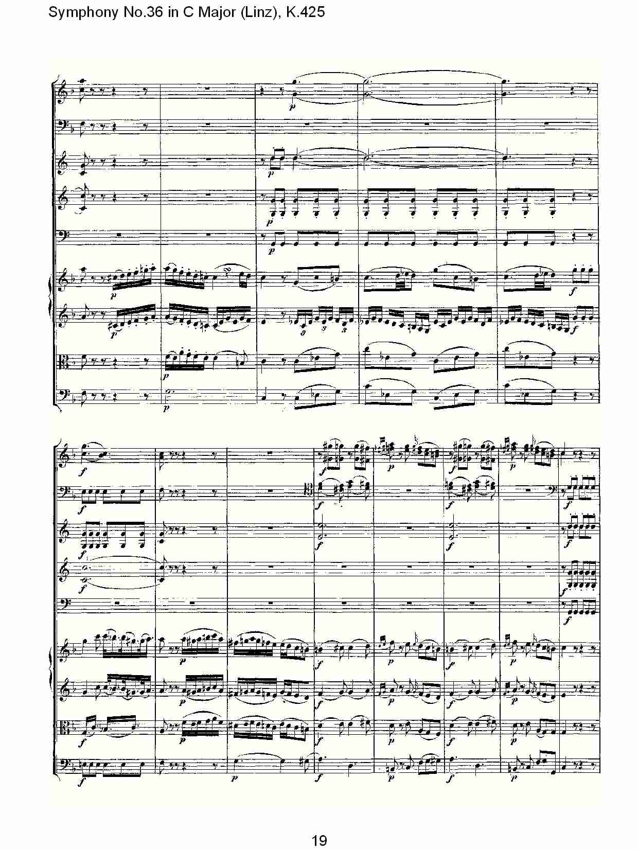 C大调第三十六交响曲K.425  （四）总谱（图4）