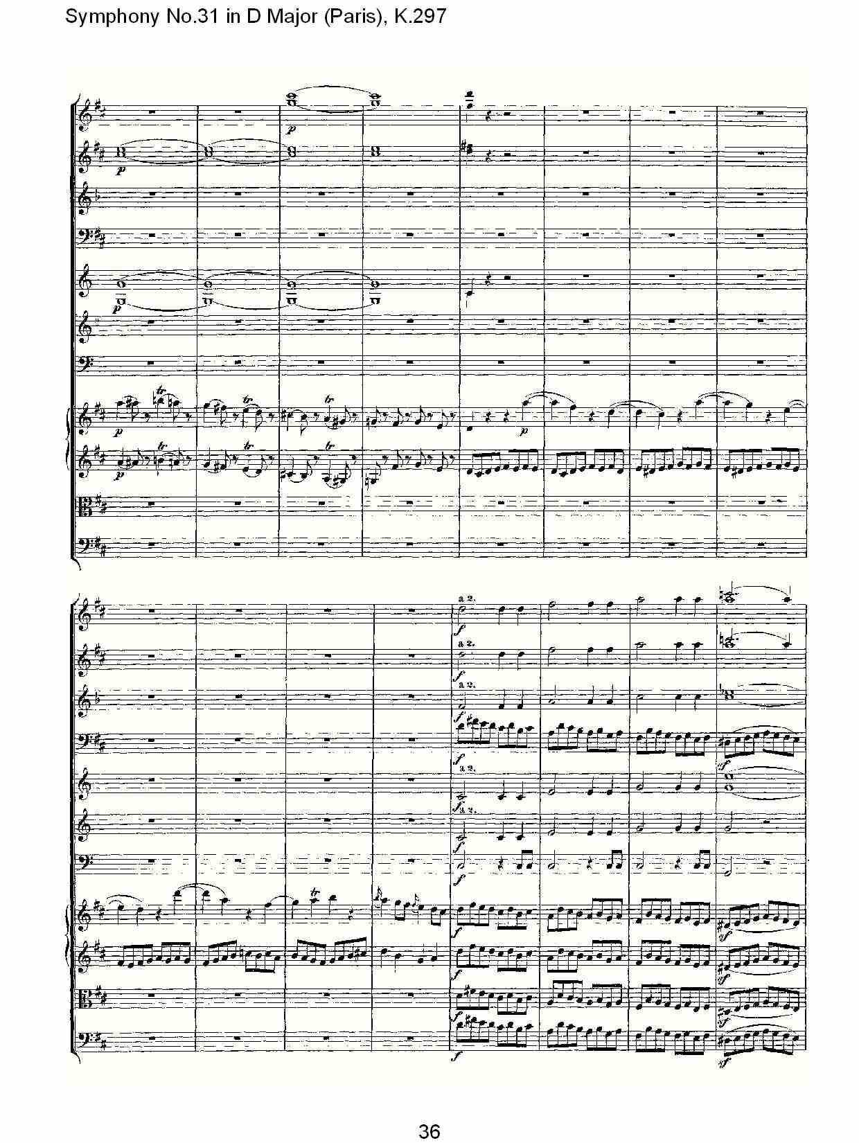 (D大调第三十一交响曲“巴黎”K.297)（八）总谱（图1）