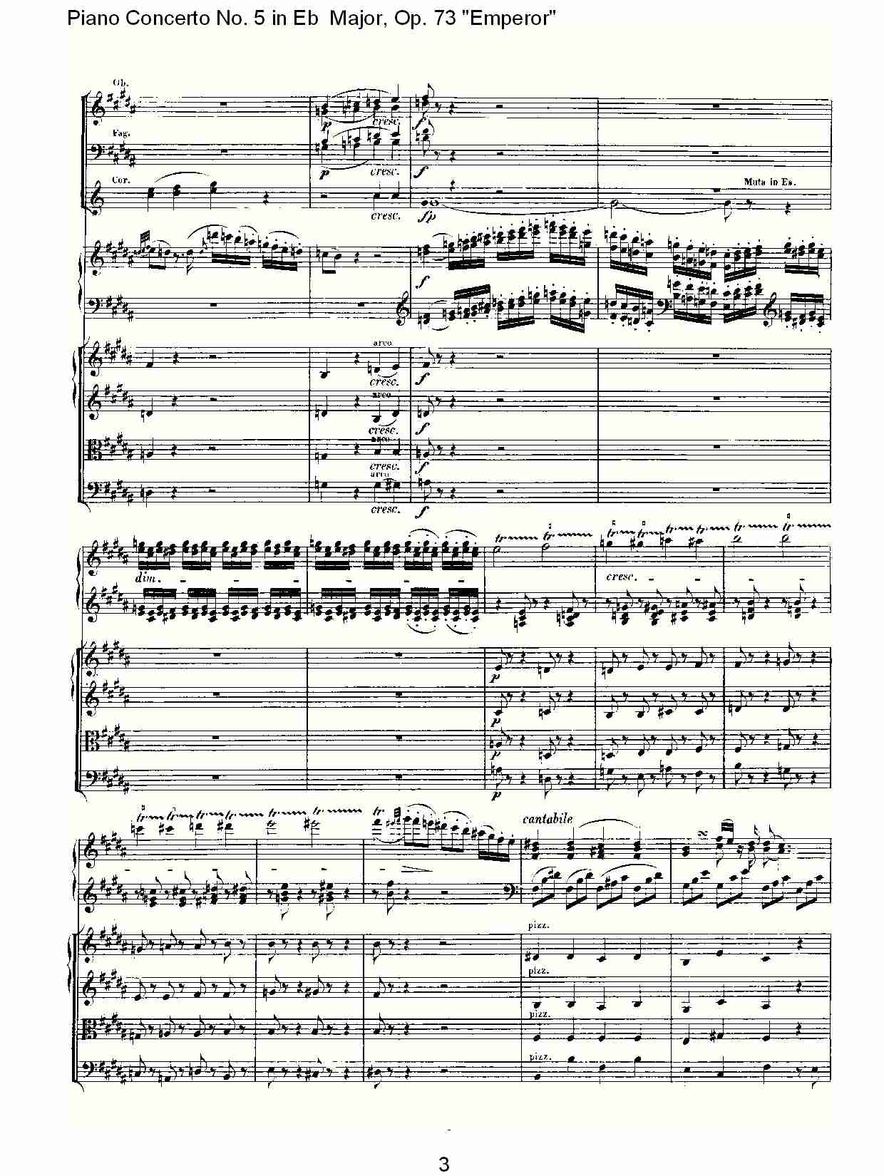 Eb大调钢琴第五协奏曲 Op.73“皇帝”第二乐章总谱（图3）
