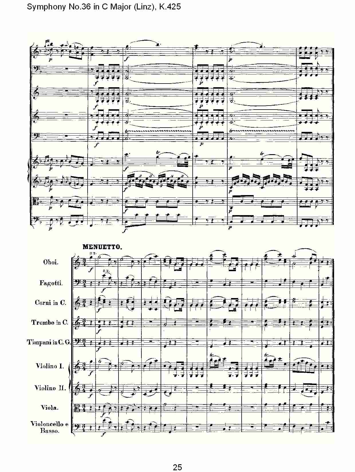 C大调第三十六交响曲K.425  （五）总谱（图5）