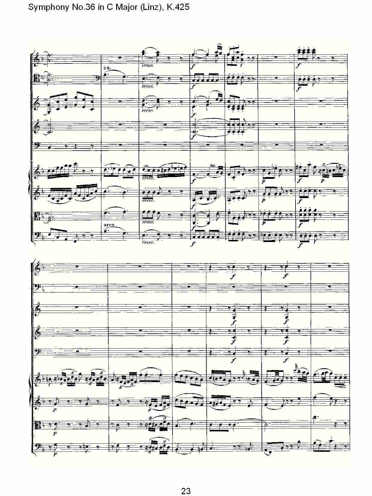 C大调第三十六交响曲K.425  （五）总谱（图3）