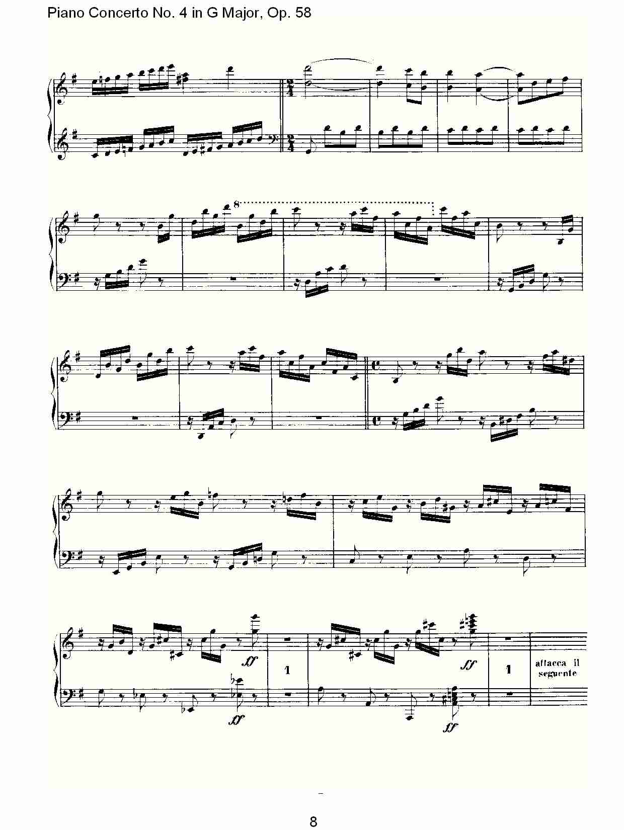 G大调钢琴第四协奏曲 Op.58 华彩乐章总谱（图8）