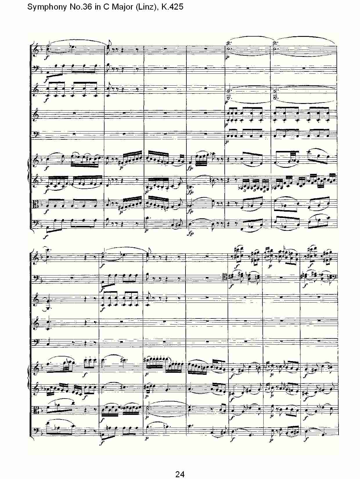 C大调第三十六交响曲K.425  （五）总谱（图4）