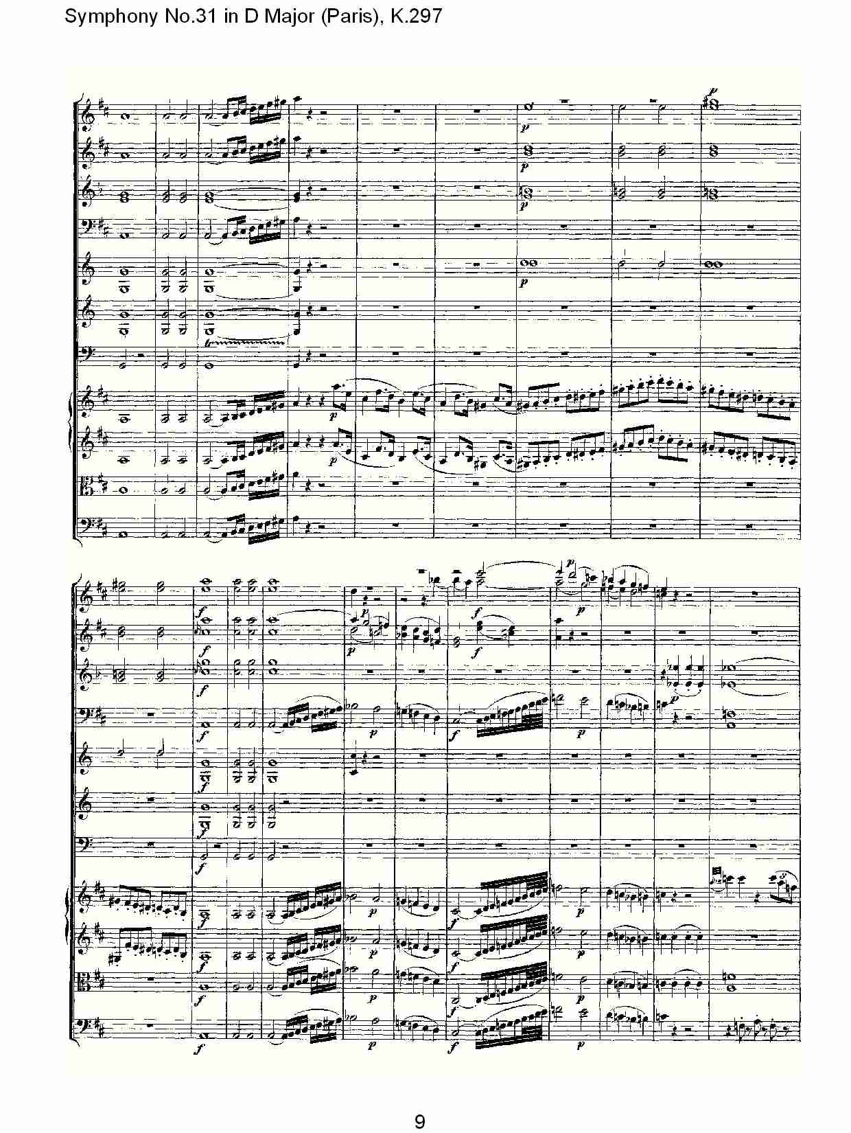 (D大调第三十一交响曲“巴黎”K.297)（二）总谱（图4）