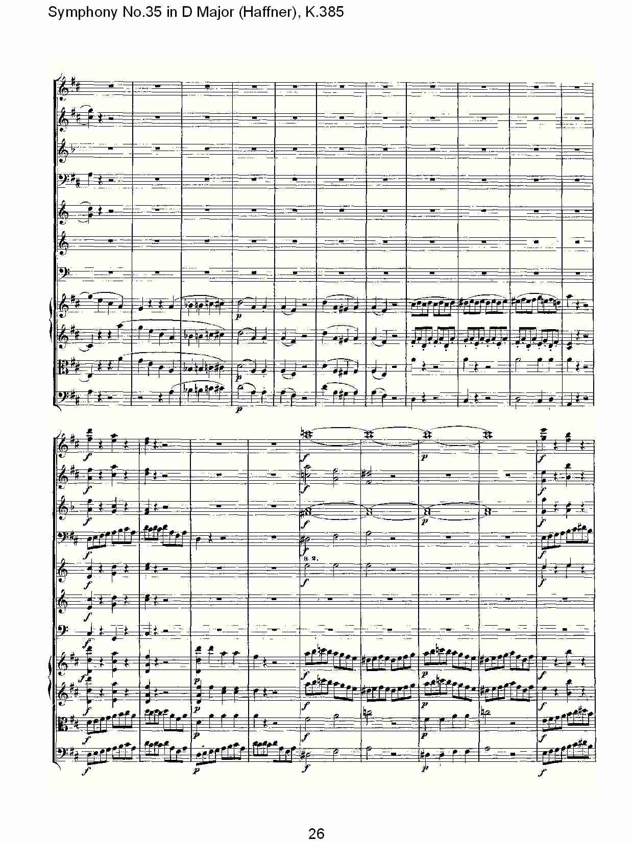 (D大调第三十五交响曲K.385)（六）总谱（图1）