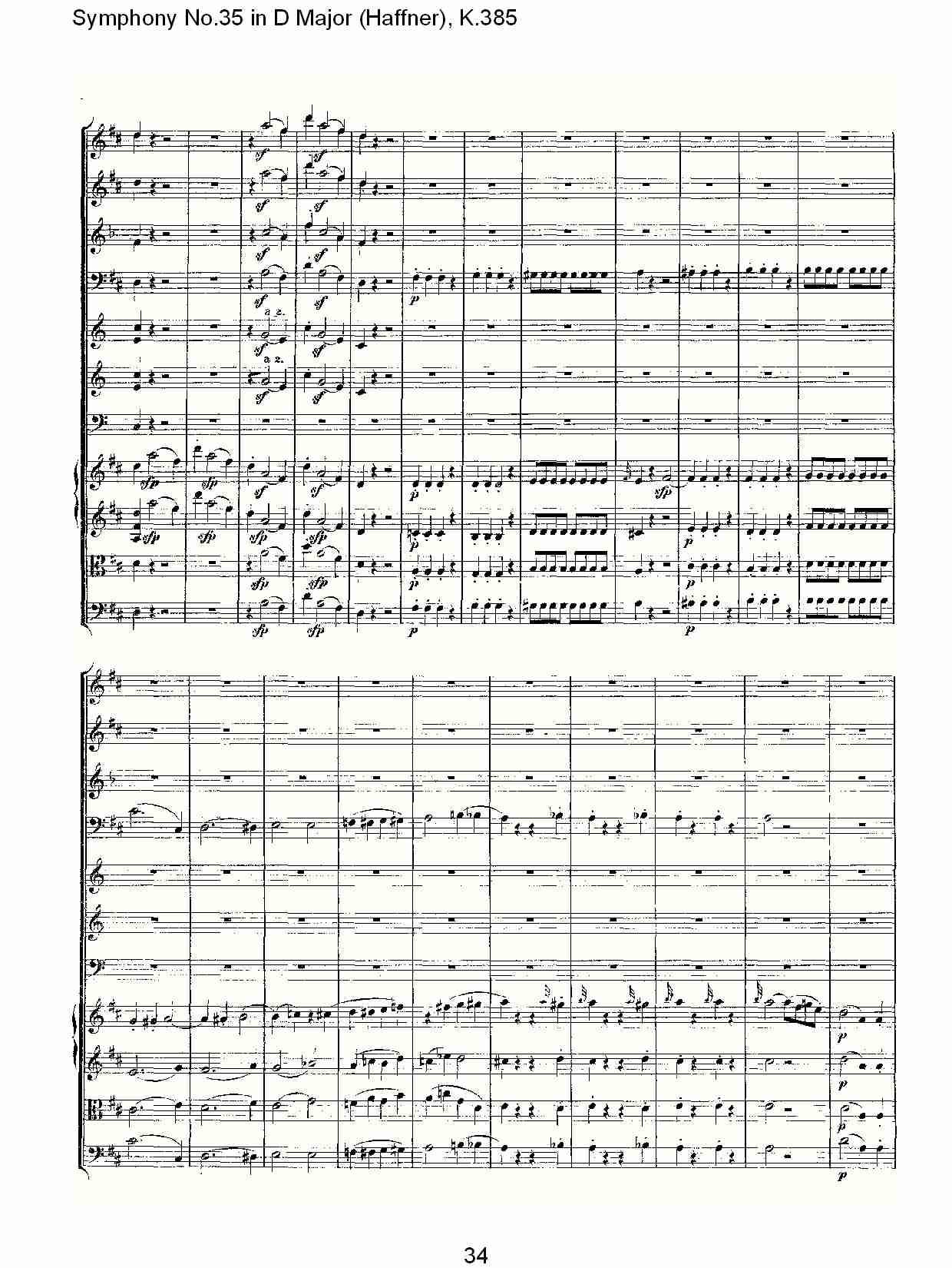 (D大调第三十五交响曲K.385)（七）总谱（图4）
