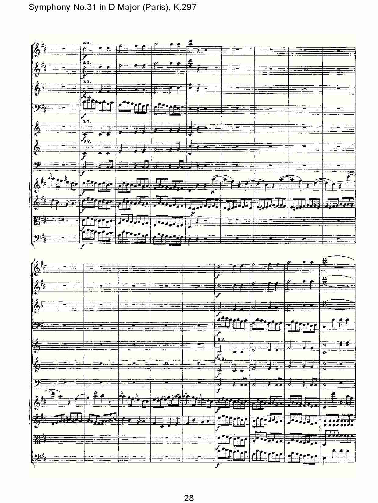 (D大调第三十一交响曲“巴黎”K.297)（六）总谱（图3）