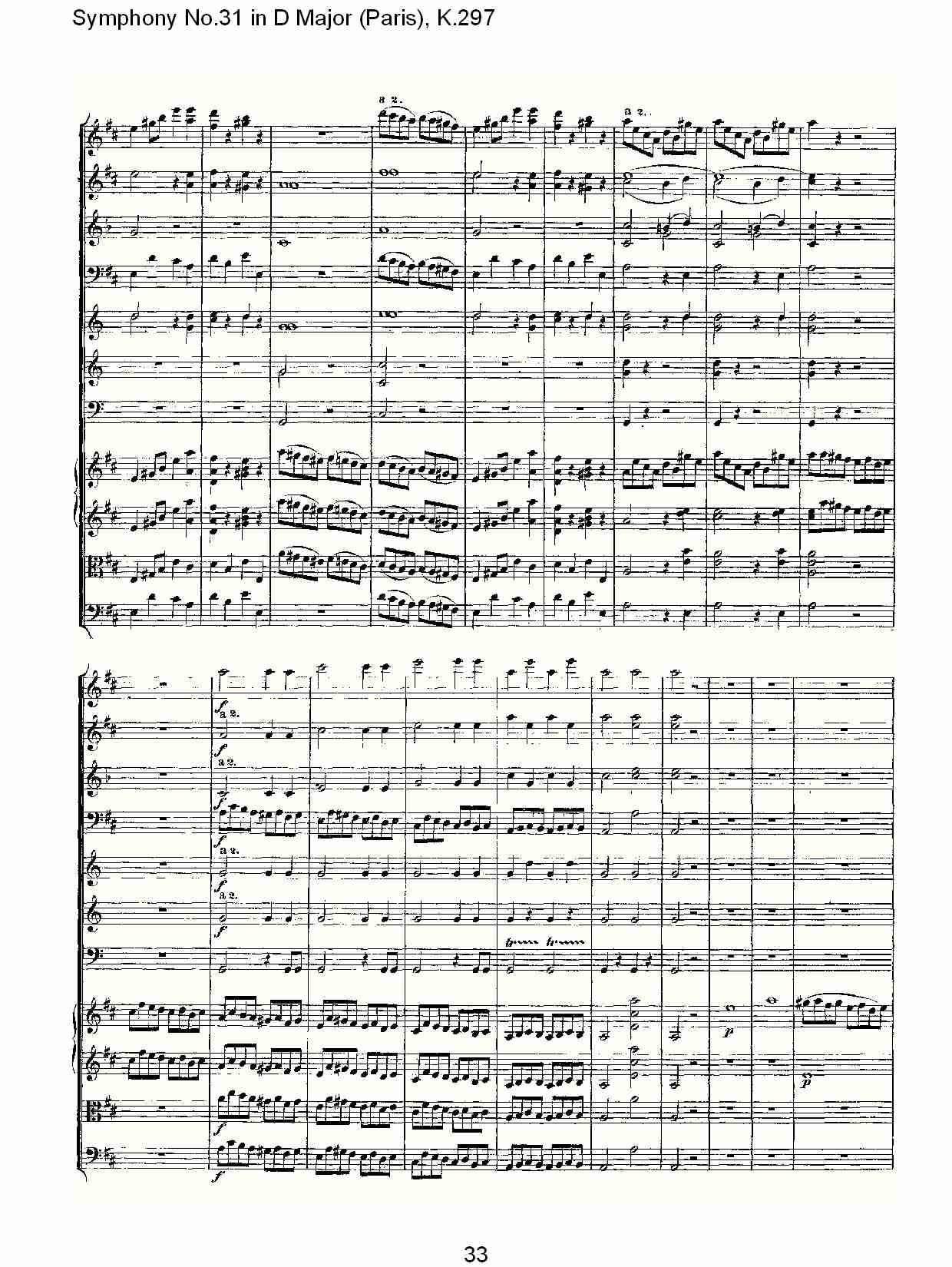 (D大调第三十一交响曲“巴黎”K.297)（七）总谱（图3）