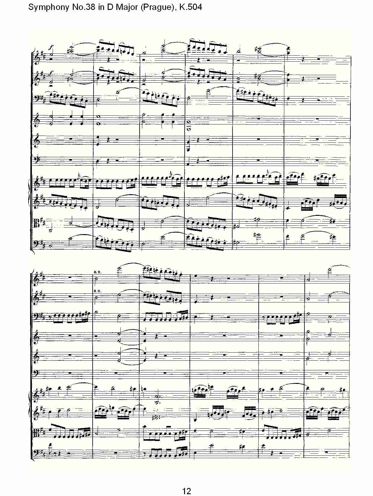 D大调第三十八交响曲K.504 （三）总谱（图2）