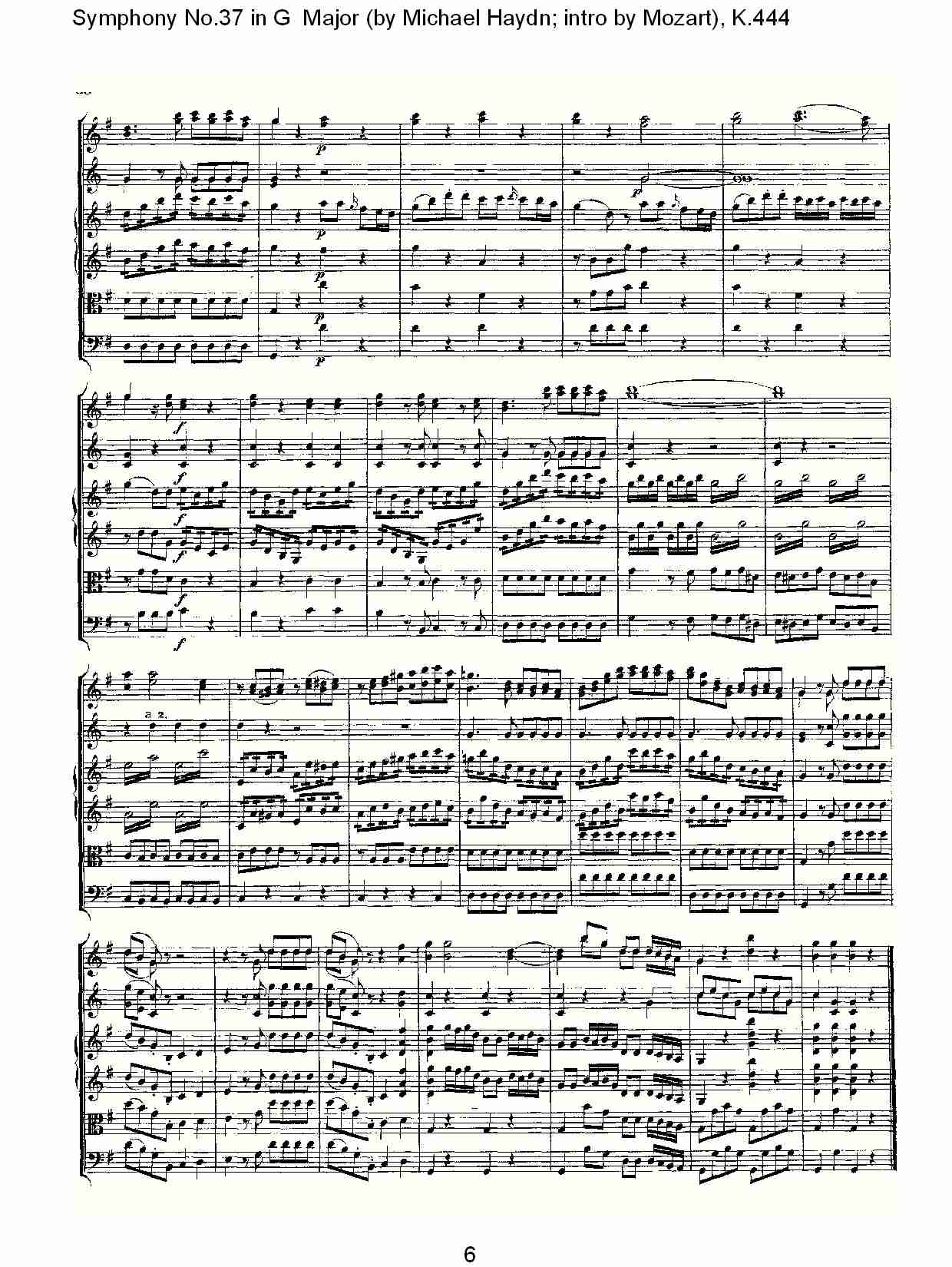 G大调第三十七交响曲K.444 二）总谱（图1）