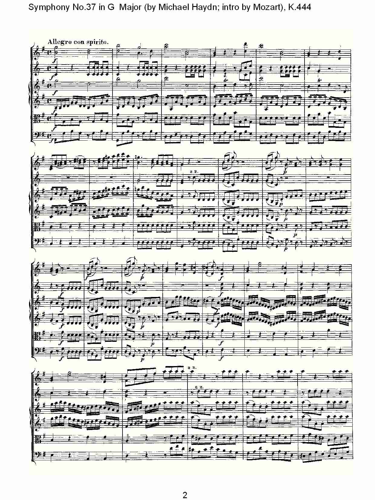 G大调第三十七交响曲K.444 （一）总谱（图2）