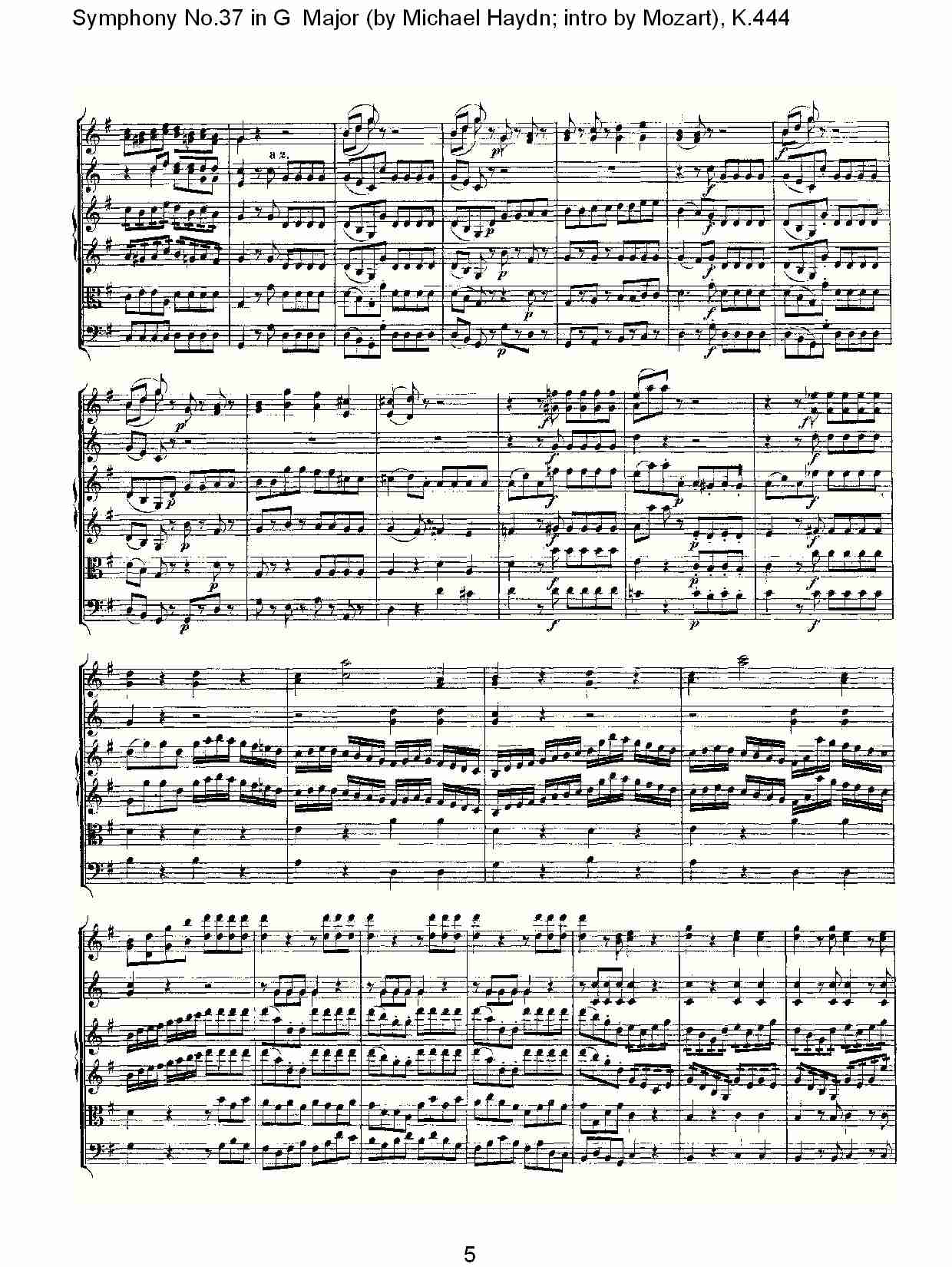 G大调第三十七交响曲K.444 （一）总谱（图5）
