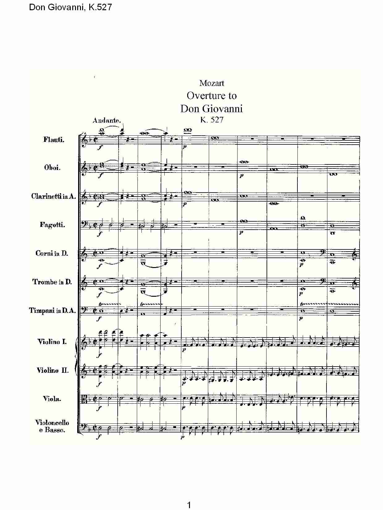 Don Giovanni, K.527 （一）总谱（图1）