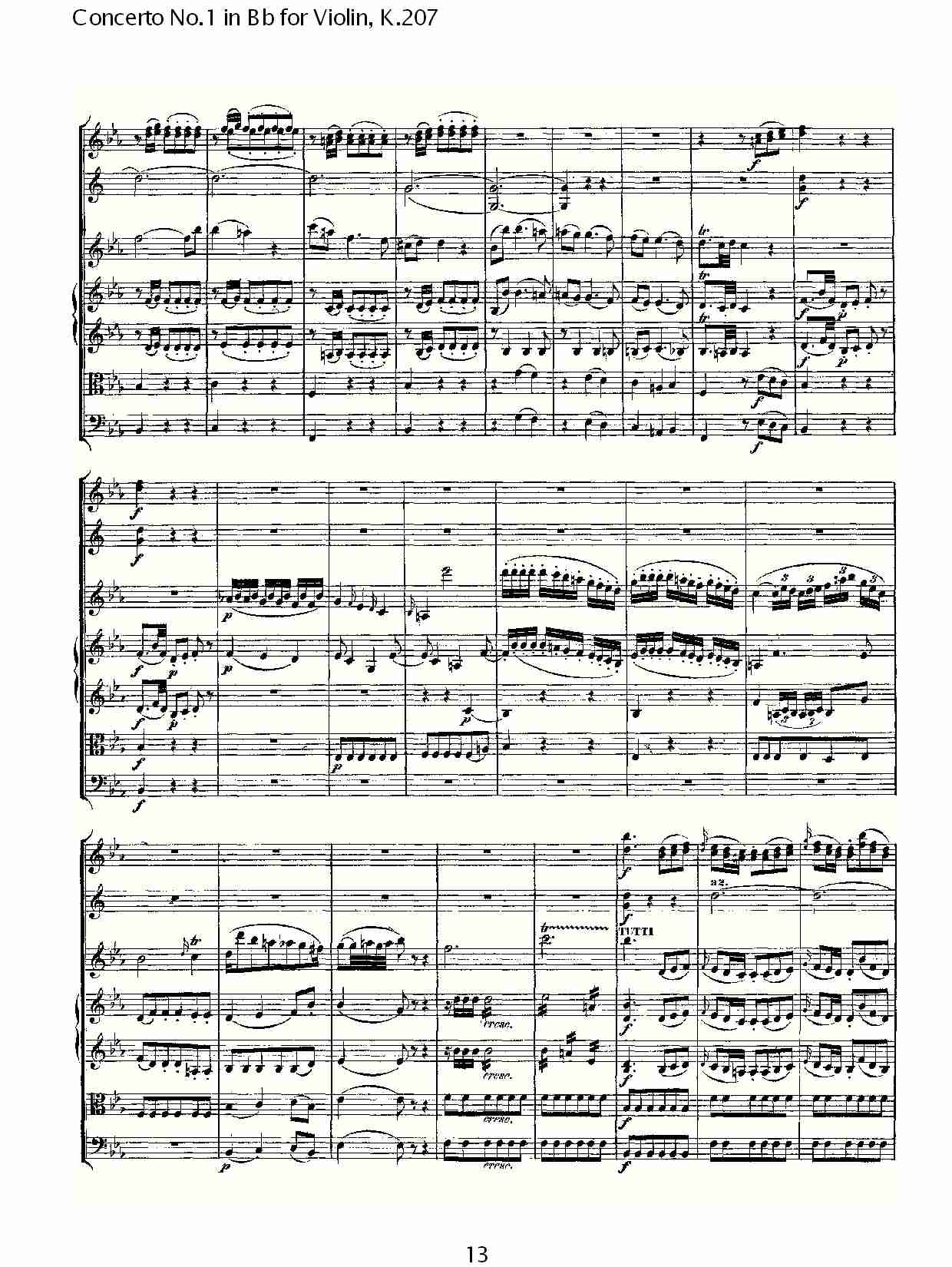 Bb调小提琴第一协奏曲, K.207 （三）总谱（图3）