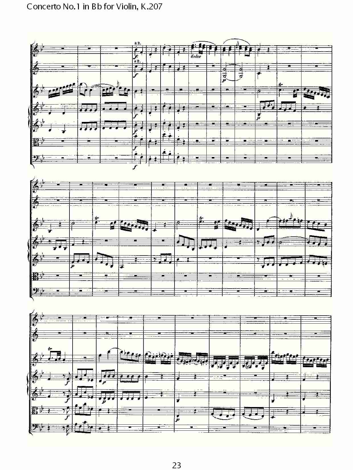 Bb调小提琴第一协奏曲, K.207 （五）总谱（图3）