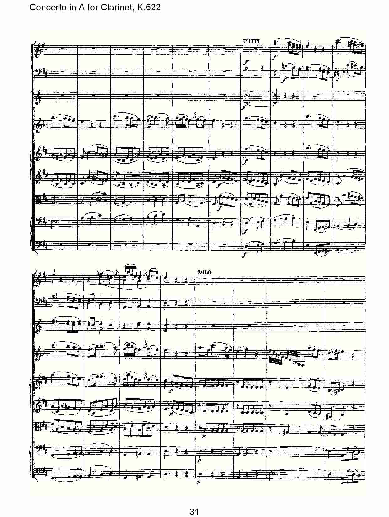 A调单簧管协奏曲, K.622（七）总谱（图1）