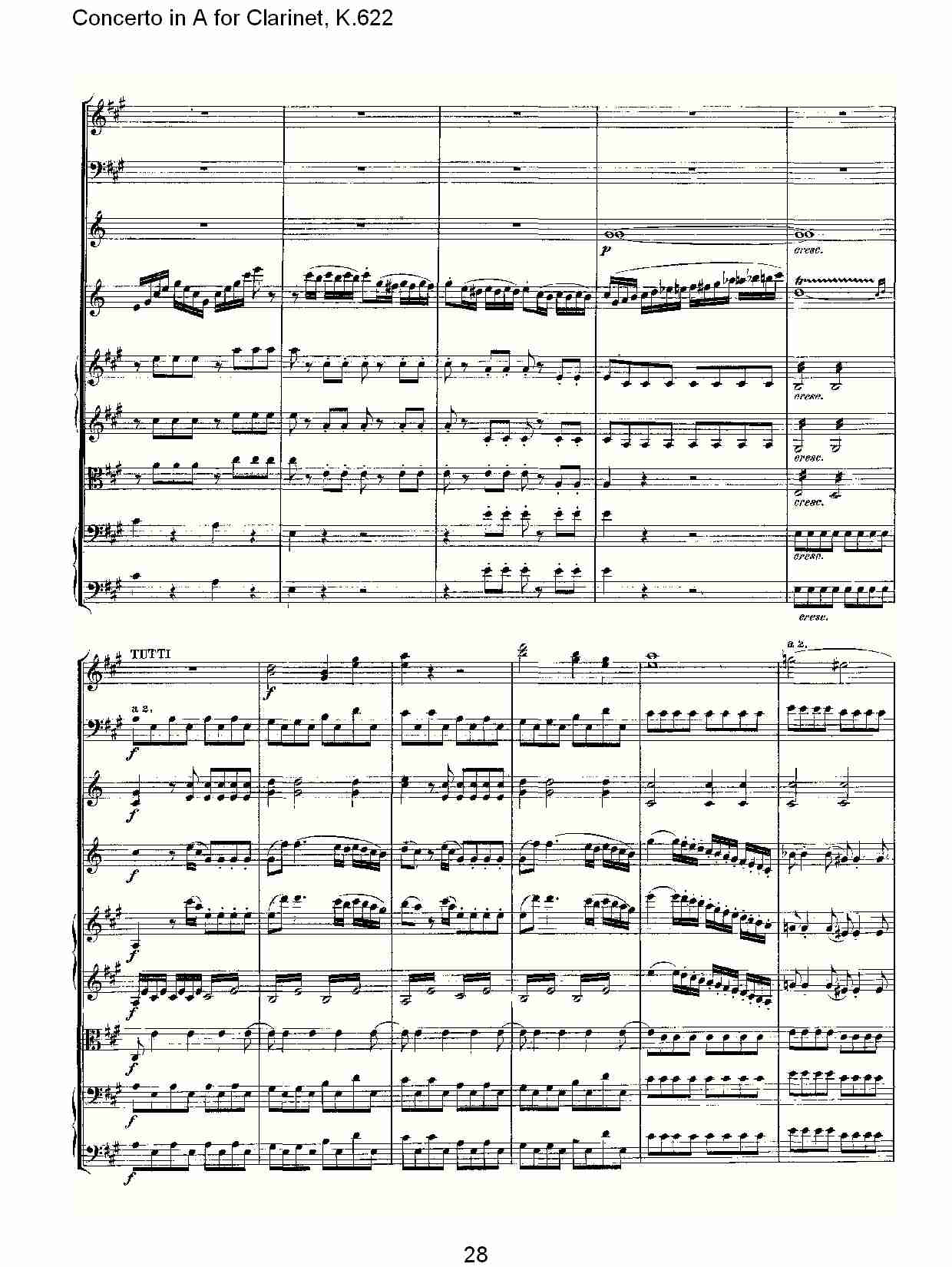 A调单簧管协奏曲, K.622（六）总谱（图3）