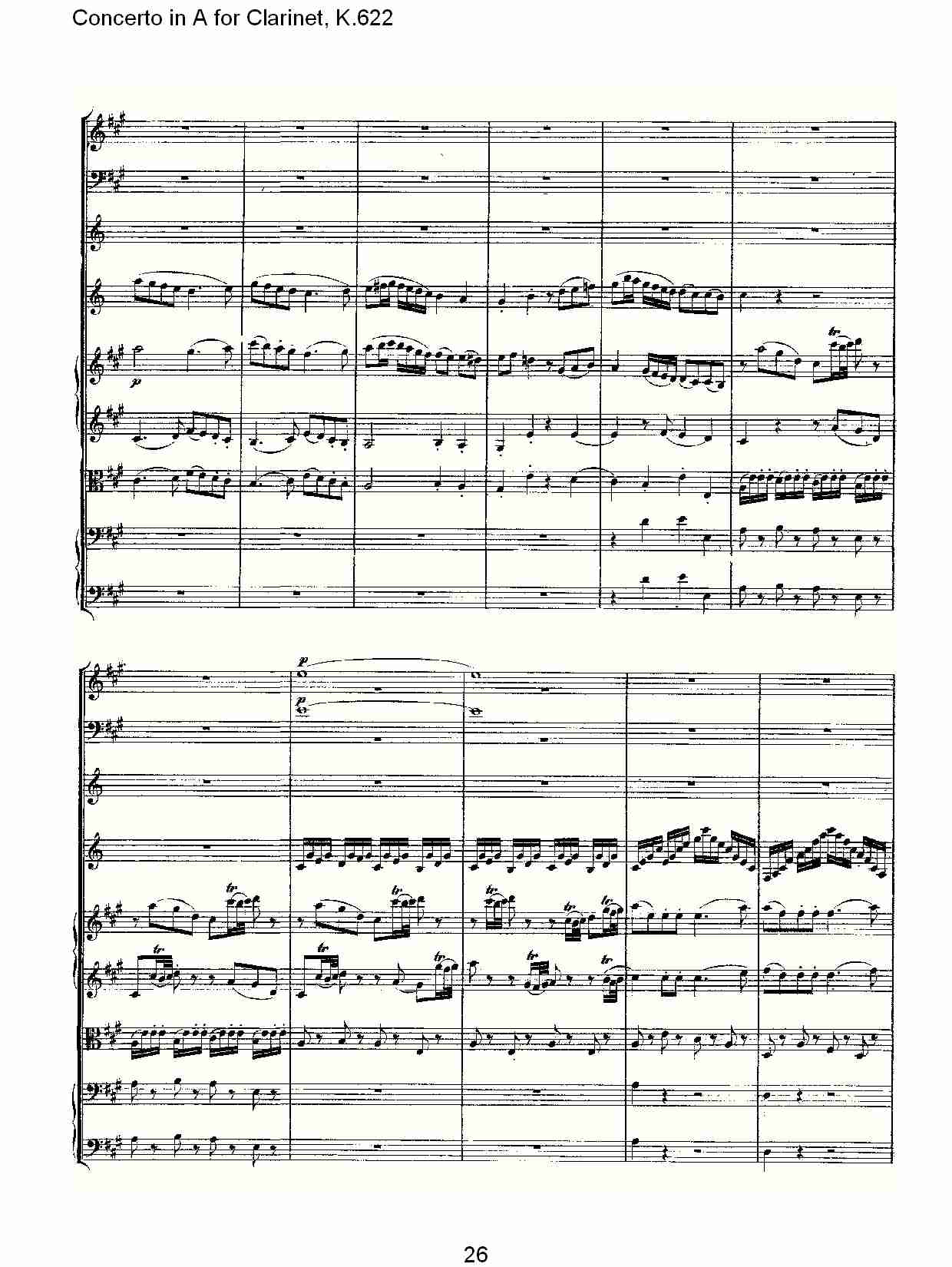 A调单簧管协奏曲, K.622（六）总谱（图1）