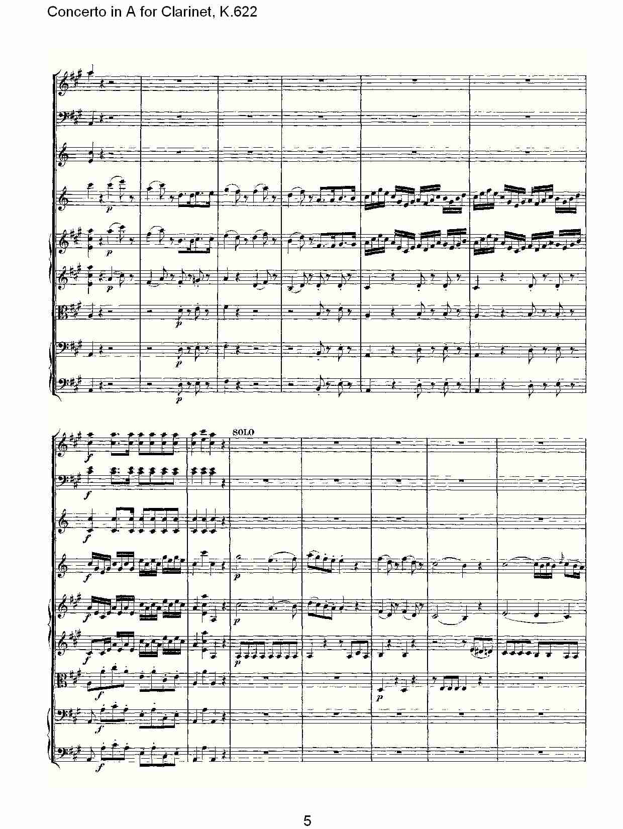 A调单簧管协奏曲, K.622（一）总谱（图6）