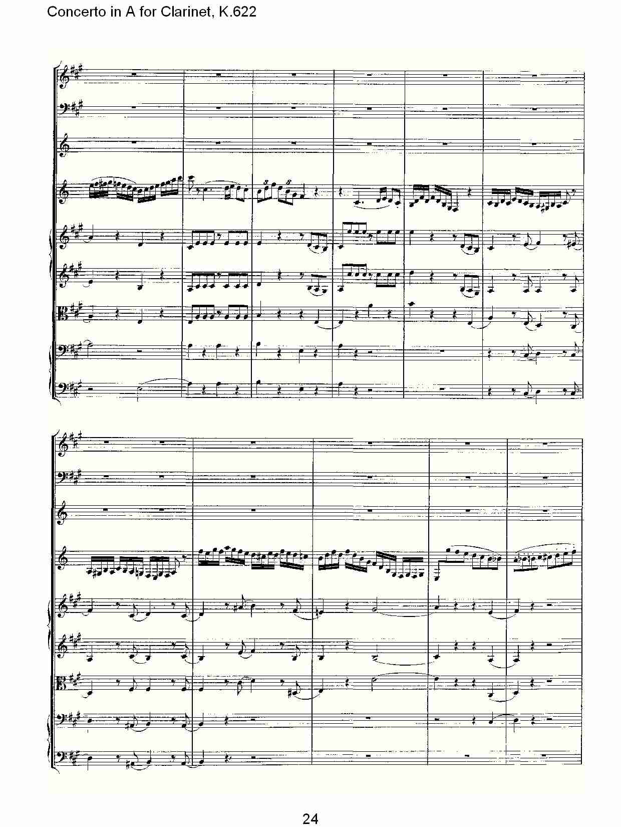 A调单簧管协奏曲, K.622（五）总谱（图4）