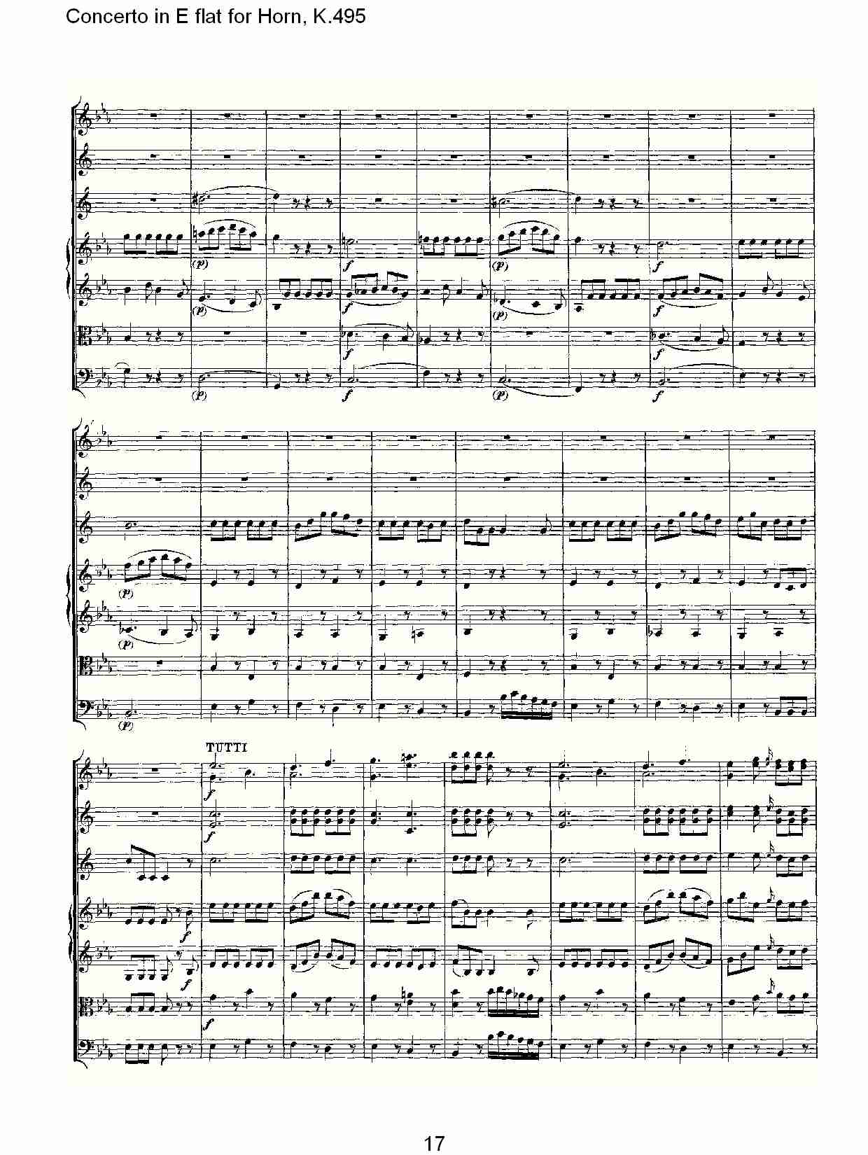 Eb调法国号协奏曲, K.495（四）总谱（图2）