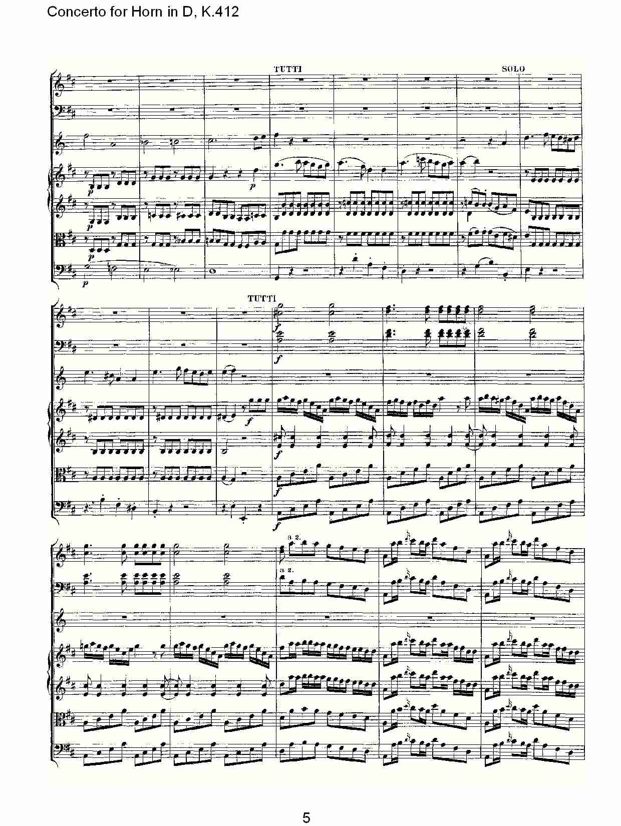 D调法国号协奏曲, K.412（一）总谱（图6）