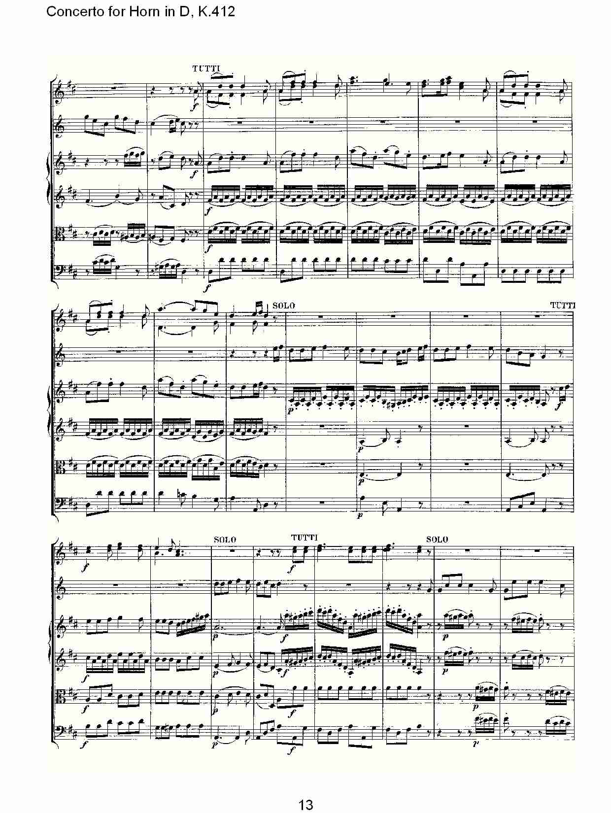 D调法国号协奏曲, K.412（三）总谱（图3）