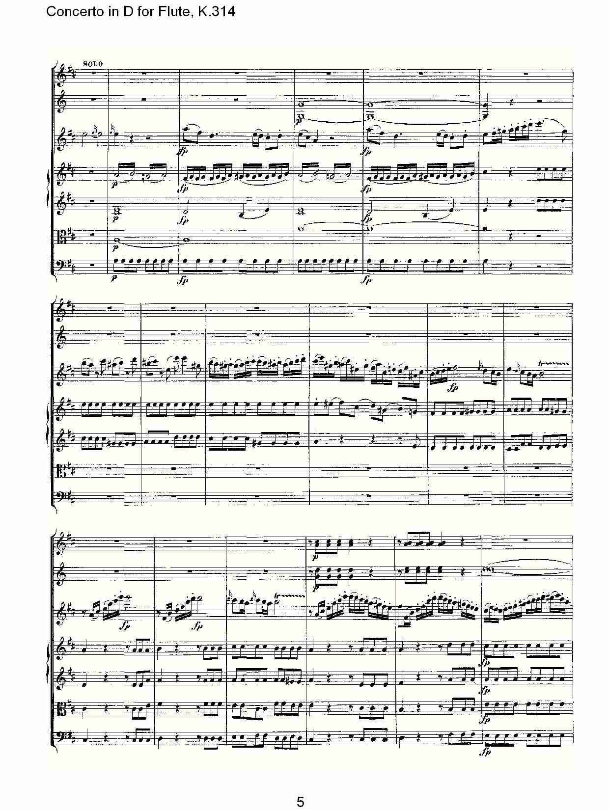 D调长笛协奏曲, K.314 （一）总谱（图5）