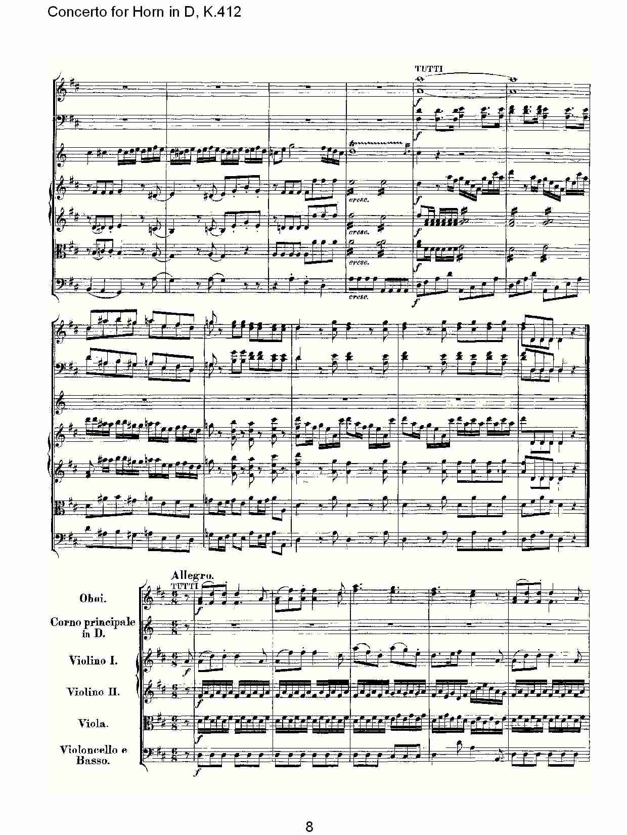 D调法国号协奏曲, K.412（二）总谱（图3）