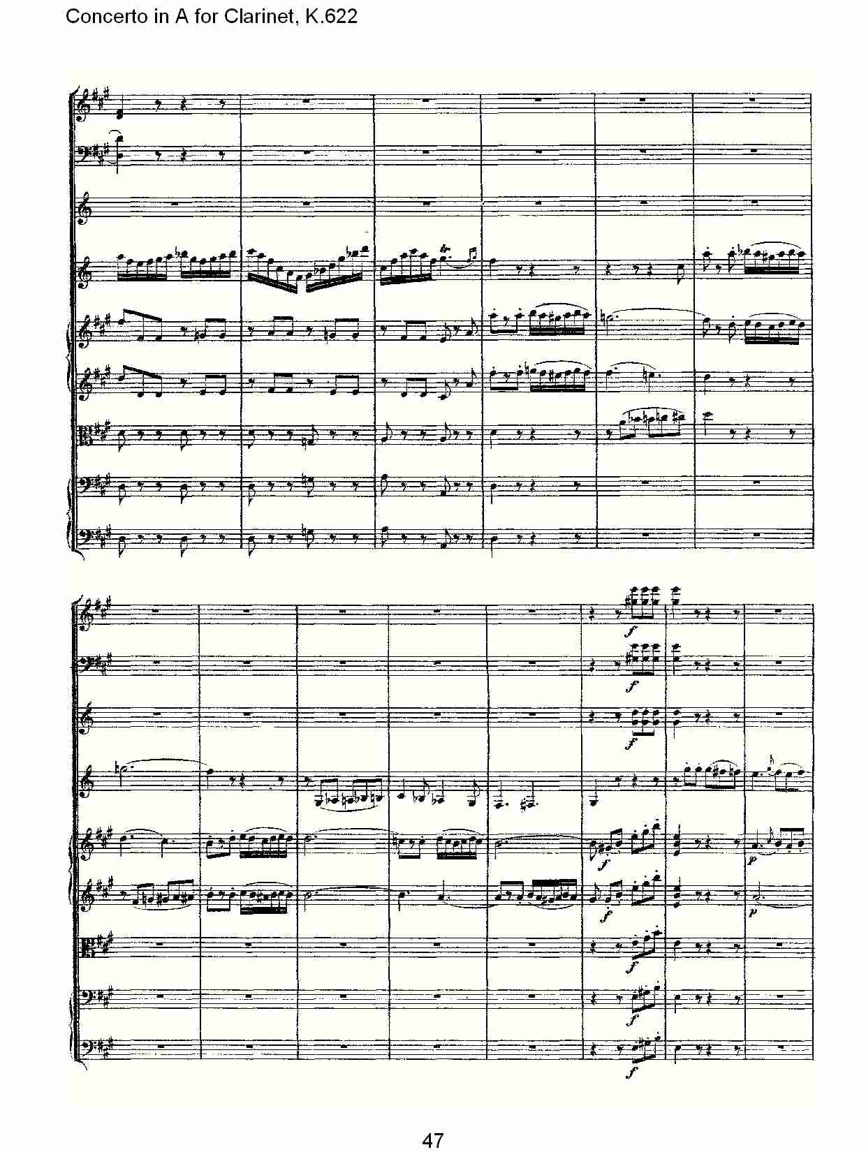 A调单簧管协奏曲, K.622（十）总谱（图2）