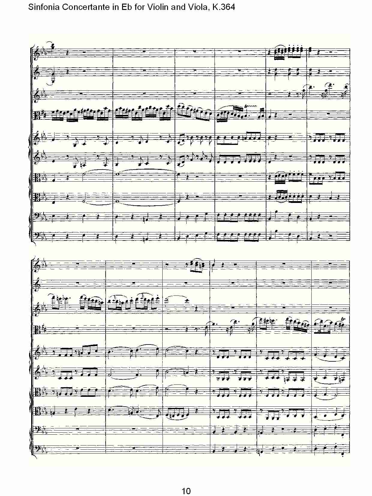 Eb调小提琴与中提琴炫技序曲, K.364（二）总谱（图5）