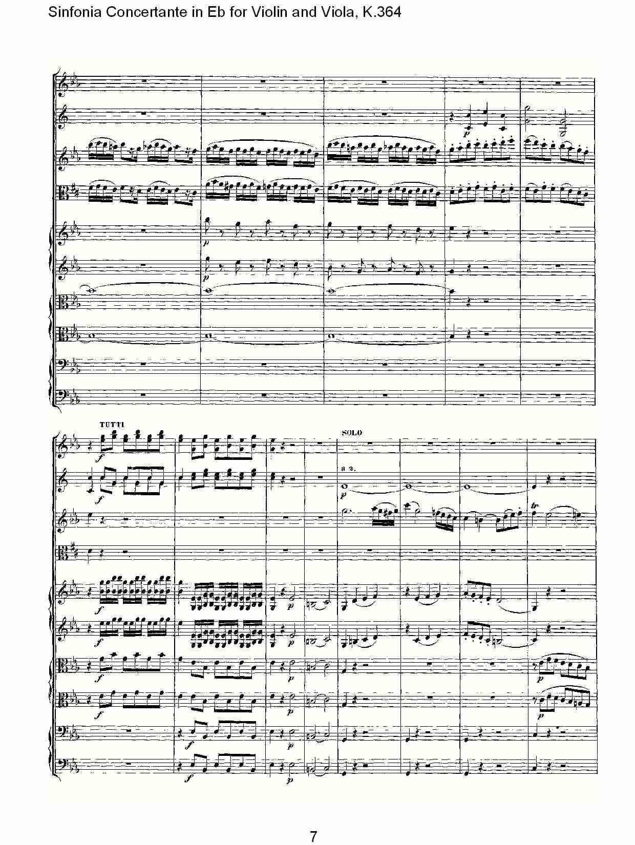 Eb调小提琴与中提琴炫技序曲, K.364（二）总谱（图2）