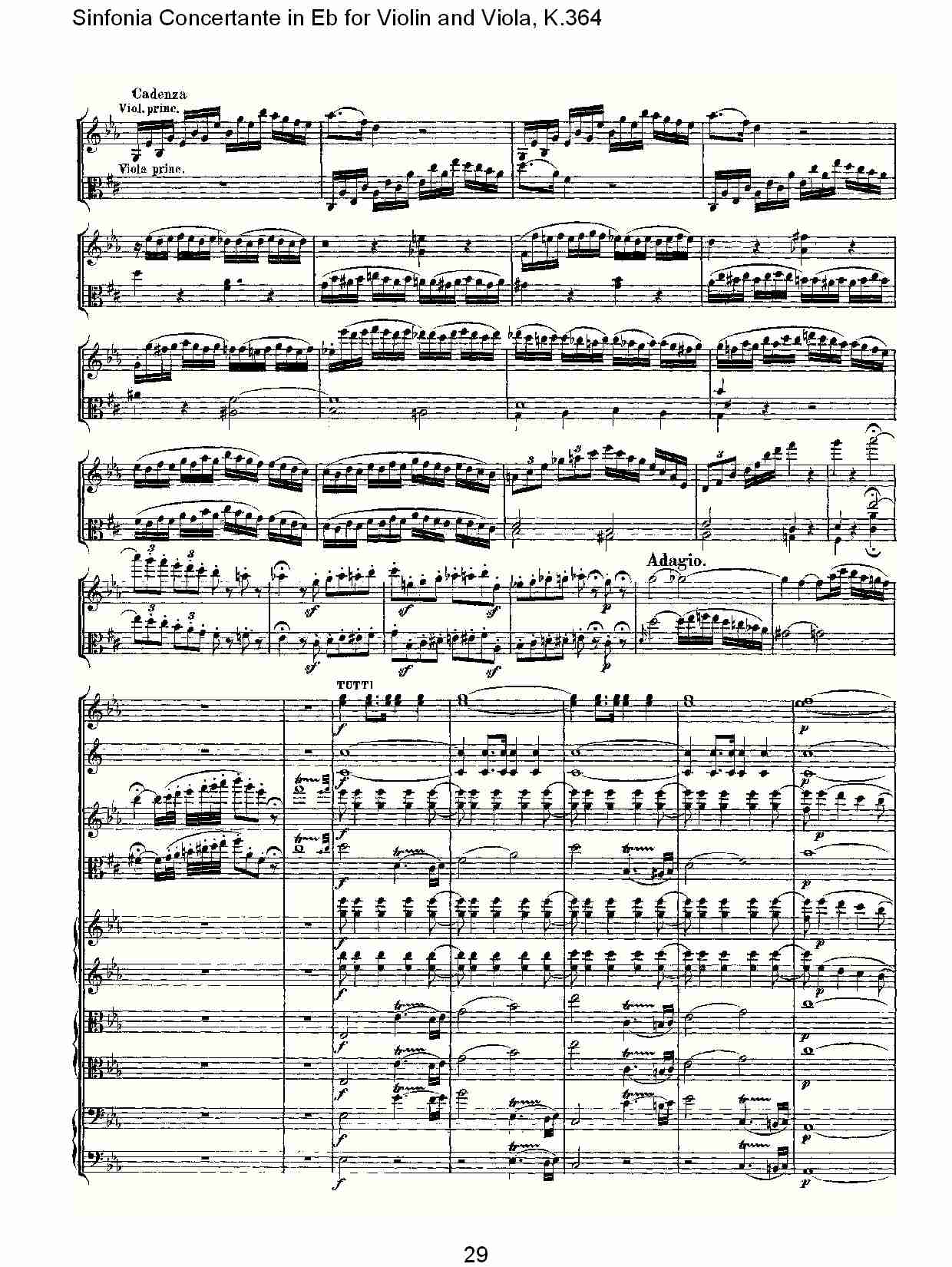 Eb调小提琴与中提琴炫技序曲, K.364（六）总谱（图4）