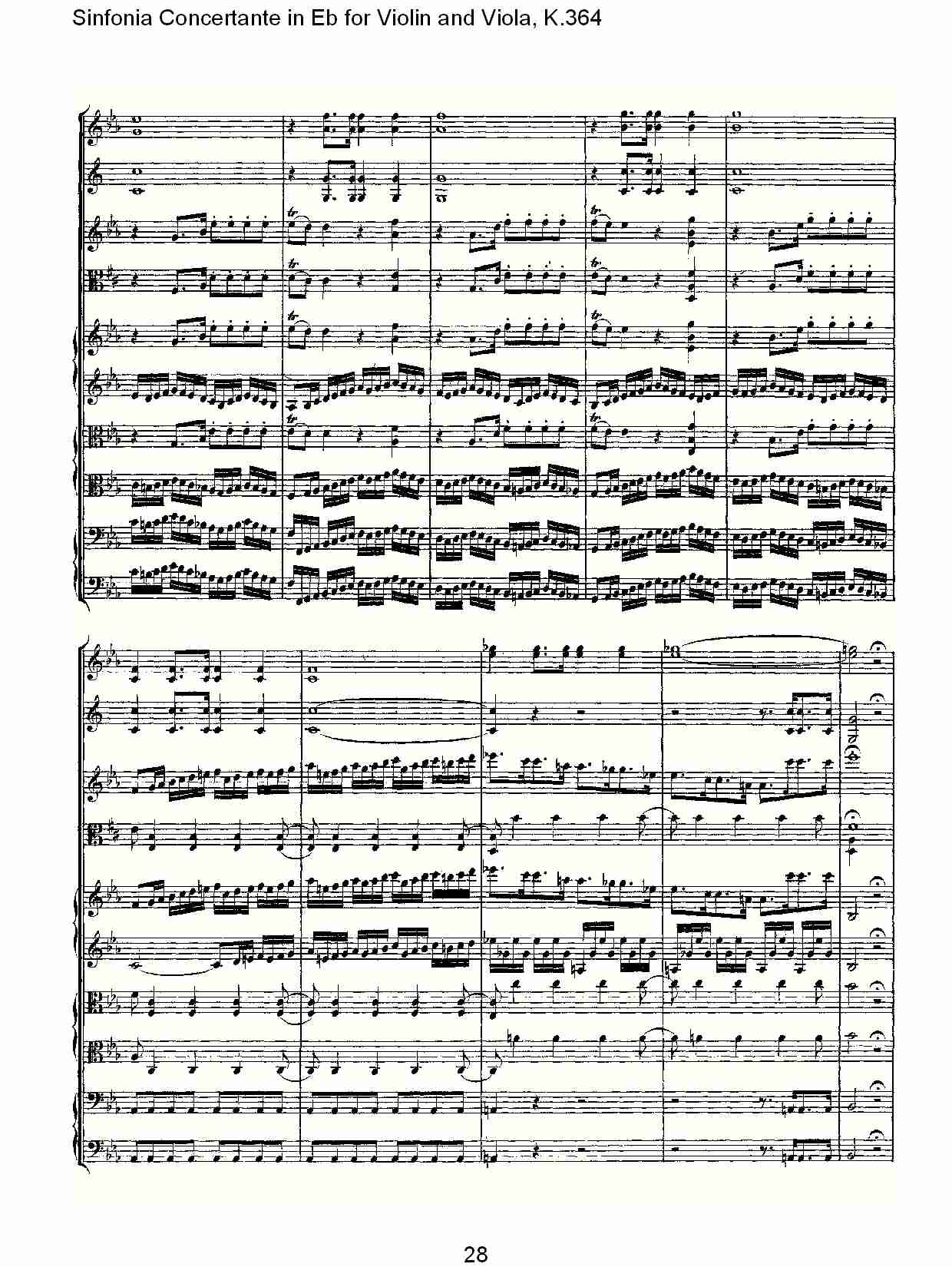 Eb调小提琴与中提琴炫技序曲, K.364（六）总谱（图3）