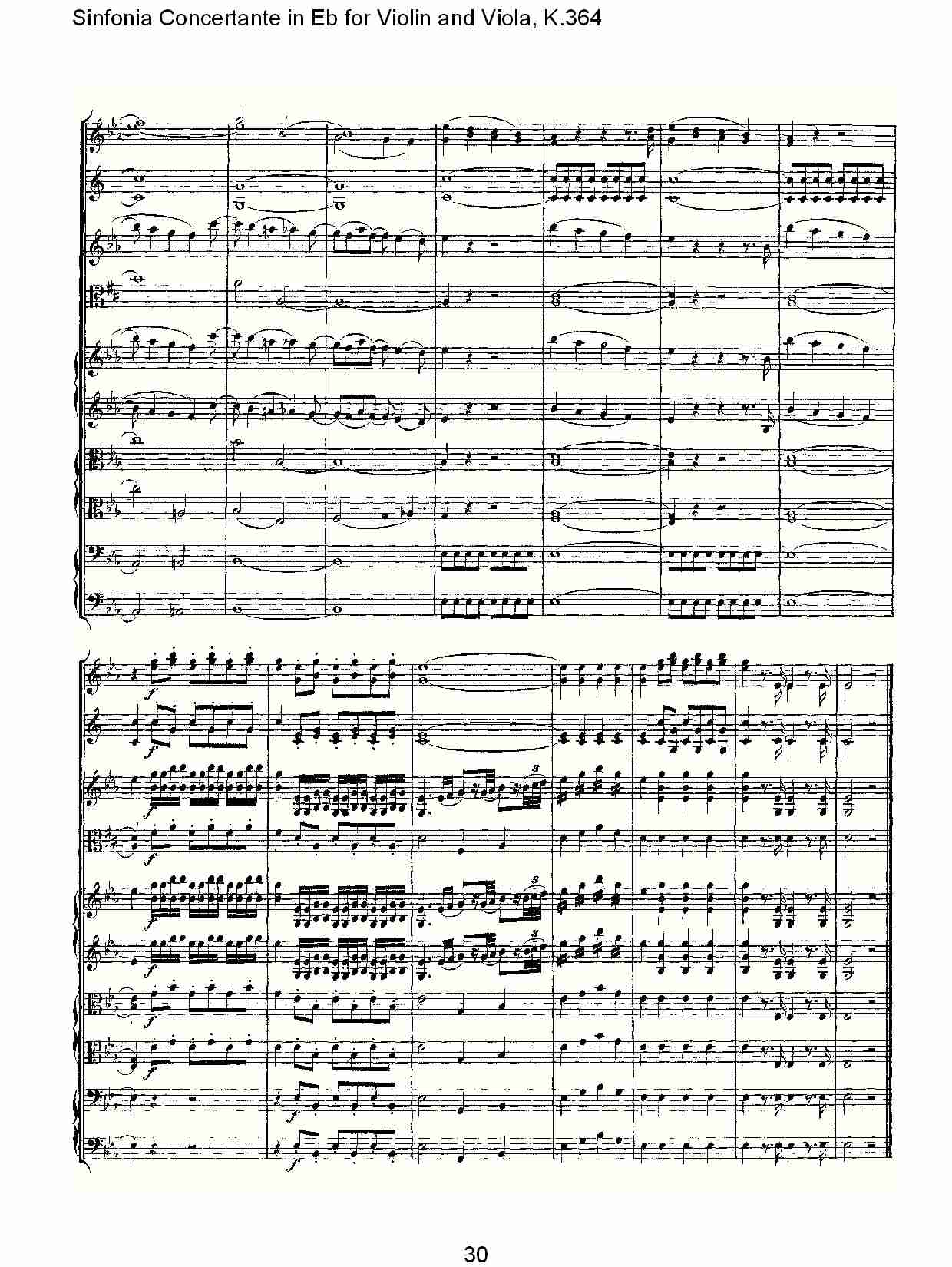 Eb调小提琴与中提琴炫技序曲, K.364（六）总谱（图5）